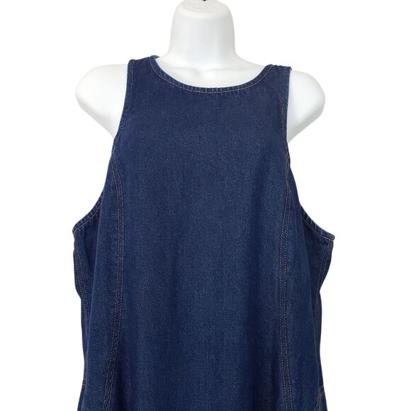 RE/DONE Zip Back lyocell Dress Mini Womens Split Front Large Denim Western - Picture 9 of 12